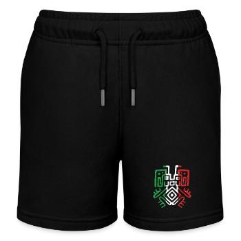aztec symbol mexican maya mexican flag shoebill - Kids Organic Sweat Shorts by Stanley/Stella - black - Front