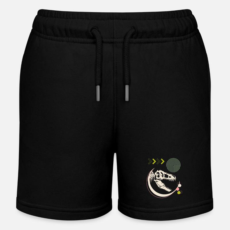 Dino 3, T-Rex, squelette, monde sauvage - Short de jogging enfant bio Stanley/Stella - noir