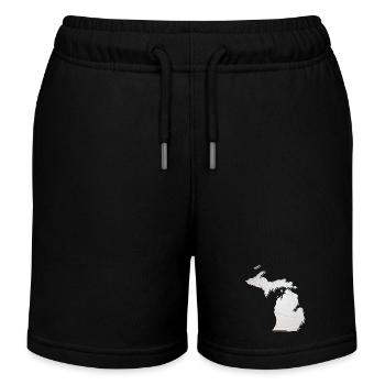 Michigan (USA) | echter Volleyball | Landkarte - Kinder Organic Joggingshorts Mini Bolter von Stanley/Stella - Schwarz - Vorne