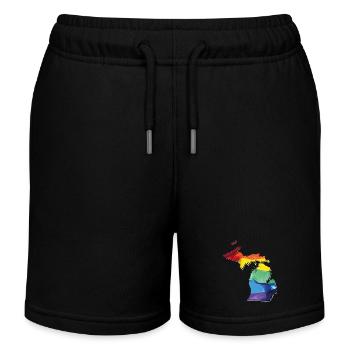 Michigan (États-Unis) | Drapeau réel | LGBTQIA+ - Short de jogging enfant bio Stanley/Stella - noir - Devant