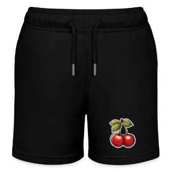 Leckere rote Kirschen - Kinder Organic Joggingshorts Mini Bolter von Stanley/Stella - Schwarz - Vorne
