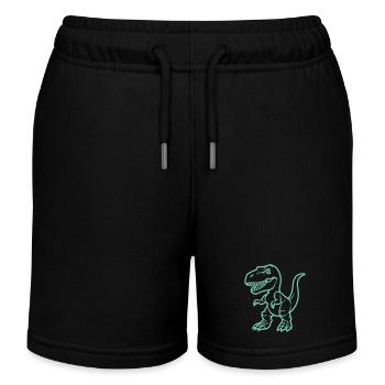 T Rex Comic - Kinder Organic Joggingshorts Mini Bolter von Stanley/Stella - Schwarz - Vorne