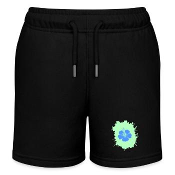 Taches d’hibiscus - Short de jogging enfant bio Stanley/Stella - noir - Devant