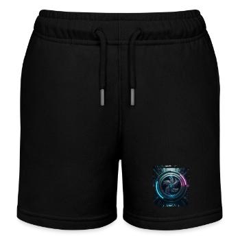 Zodiac sign Libra in cyberpunk era Future - Kids Organic Sweat Shorts by Stanley/Stella - black - Front