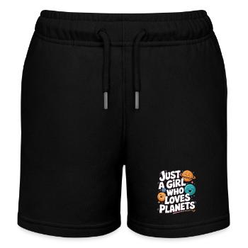 Planet Sonnensystem Astronomie Weltraum - Kinder Organic Joggingshorts Mini Bolter von Stanley/Stella - Schwarz - Vorne