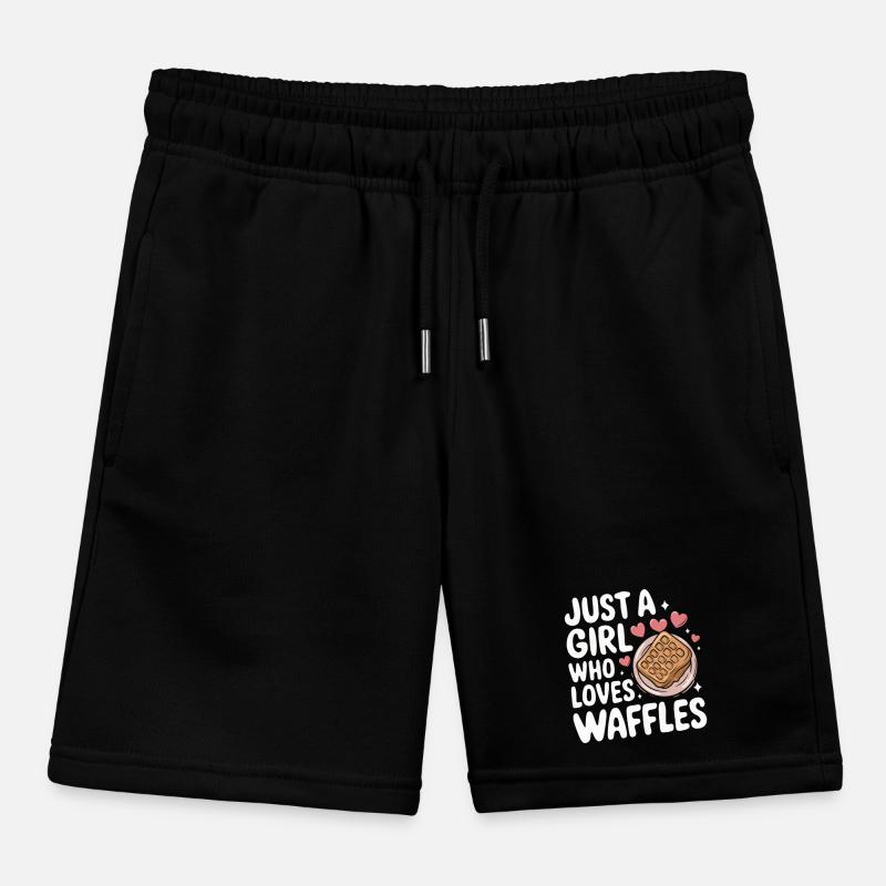 Waffles Breakfast Sweets Kids Organic Sweat Shorts by Stanley/Stella