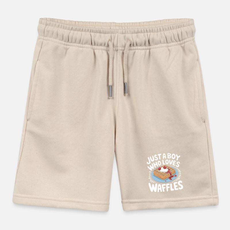 Waffles Breakfast Sweets Kids Organic Sweat Shorts by Stanley/Stella