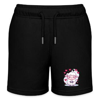 Chibi-Schaf als Babygeschenk - Kinder Organic Joggingshorts Mini Bolter von Stanley/Stella - Schwarz - Vorne