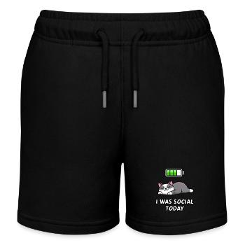 Mode recharge : j’étais social aujourd’hui - Short de jogging enfant bio Stanley/Stella - noir - Devant