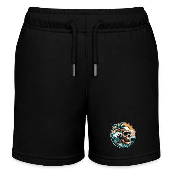 Crâne de surfeur de surf - Short de jogging enfant bio Stanley/Stella - noir - Devant