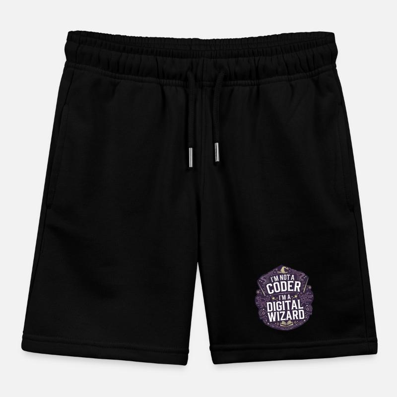 I'm Not a Coder I'm a Digital Wizard Programmer Kids Organic Sweat Shorts by Stanley/Stella