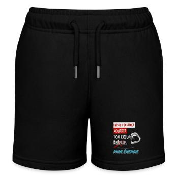 "Laisse l’instinct nourrir ton cœur rebelle. Pure - Short de jogging enfant bio Stanley/Stella - noir - Devant