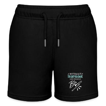 Life Without Trombone - Kids Organic Sweat Shorts by Stanley/Stella - black - Front
