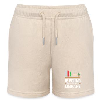 Buch Leseratte Bibliothek Lesen Bücherwurm - Kinder Organic Joggingshorts Mini Bolter von Stanley/Stella - Natur - Vorne