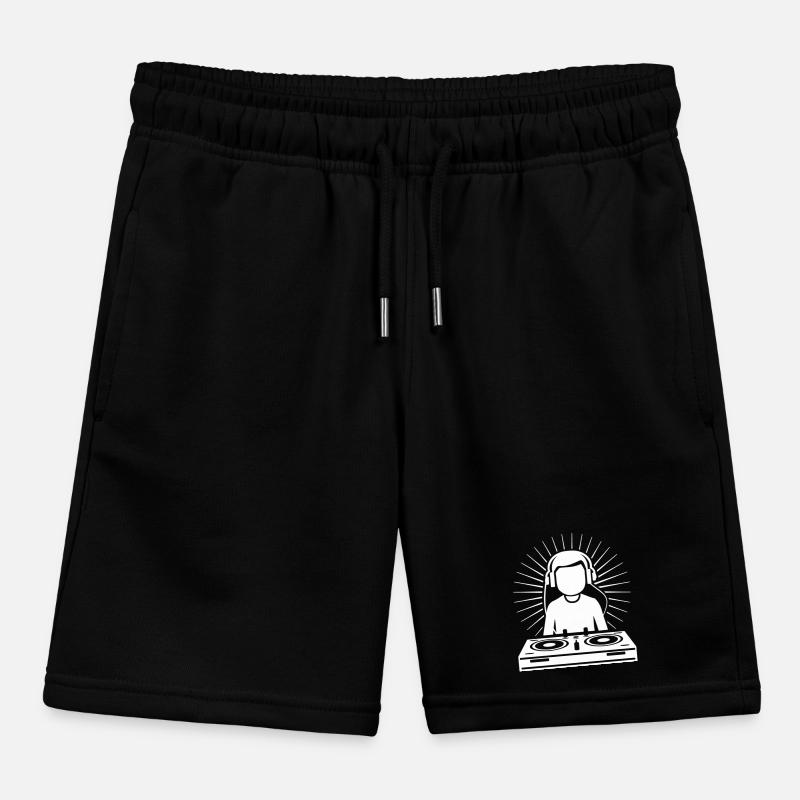 DJ Turntables Party Kids Organic Sweat Shorts by Stanley/Stella