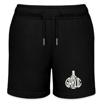 Knoblauch - Cool Vegetable Logo - Kinder Organic Joggingshorts Mini Bolter von Stanley/Stella - Schwarz - Vorne
