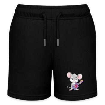 Lustige spielt Gitarre - Kinder Organic Joggingshorts Mini Bolter von Stanley/Stella - Schwarz - Vorne