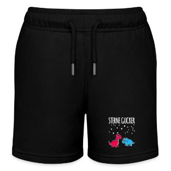 Dino Sterne Gucker - Kinder Organic Joggingshorts Mini Bolter von Stanley/Stella - Schwarz - Vorne
