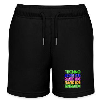 Techno Generation - Kinder Organic Joggingshorts Mini Bolter von Stanley/Stella - Schwarz - Vorne