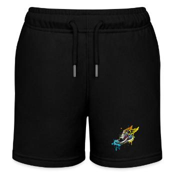 Sneaker graffiti with wings - Kids Organic Sweat Shorts by Stanley/Stella - black - Front