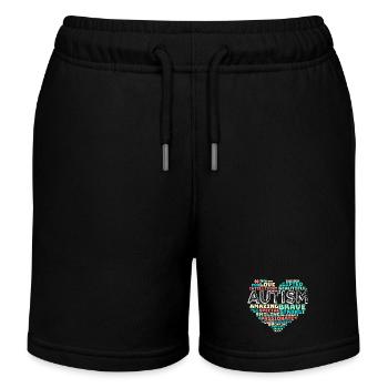 Herz-Puzzlespiel-Autismus-Hemd - Kinder Organic Joggingshorts Mini Bolter von Stanley/Stella - Schwarz - Vorne