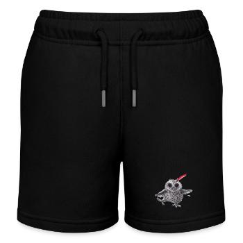 Chief Red - Happy Owl - Kids Organic Sweat Shorts by Stanley/Stella - black - Front