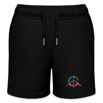 Un symbole de paix coloré comme un graffiti - Short de jogging enfant bio Stanley/Stella - noir - Devant