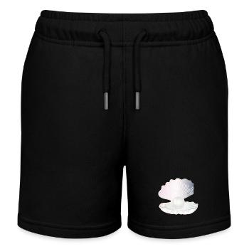 irisierende geöffnete Muschel mit großer Perle - Kinder Organic Joggingshorts Mini Bolter von Stanley/Stella - Schwarz - Vorne