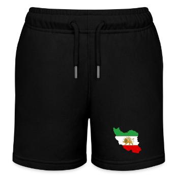 Drapeau iran Lion et Soleil - شیر خورشید پرچم - Short de jogging enfant bio Stanley/Stella - noir - Devant