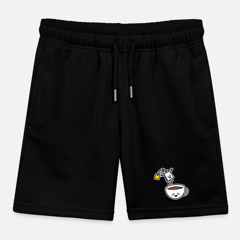 Tea bag tea cup tea drinker tea lover Kids Organic Sweat Shorts by Stanley/Stella