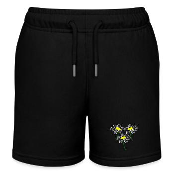 Flower White White Flower Flowers White White Flowers - Kids Organic Sweat Shorts by Stanley/Stella - black - Front