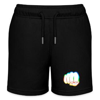 Poing serré coloré poing bosse cool symbole de logo cool - Short de jogging enfant bio Stanley/Stella - noir - Devant