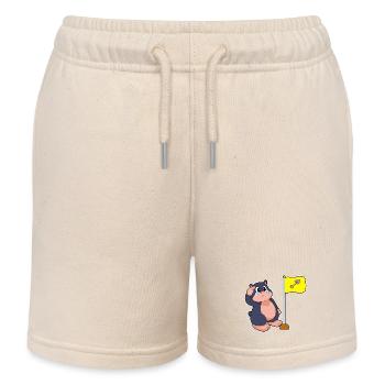 Drapeau taupe - Short de jogging enfant bio Stanley/Stella - écru doux - Devant