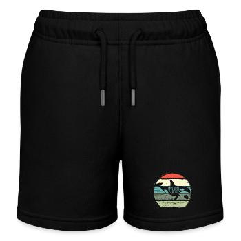 Retro Whale Sunset Circle - Kinder Organic Joggingshorts Mini Bolter von Stanley/Stella - Schwarz - Vorne