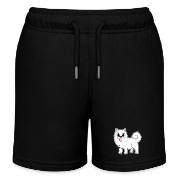 Samojede Hunderasse Hund Hunde - Kinder Organic Joggingshorts Mini Bolter von Stanley/Stella - Schwarz - Vorne