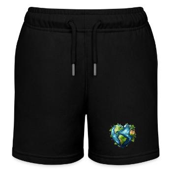 Liebe unsere Erde - Kinder Organic Joggingshorts Mini Bolter von Stanley/Stella - Schwarz - Vorne