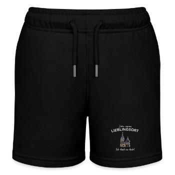 Ich denk an dich! Sehen uns, Aachener Dom - Kinder Organic Joggingshorts Mini Bolter von Stanley/Stella - Schwarz - Vorne