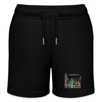 Greifswald, half-timbered house at the fish market, East Germany - Kids Organic Sweat Shorts by Stanley/Stella - black - Front