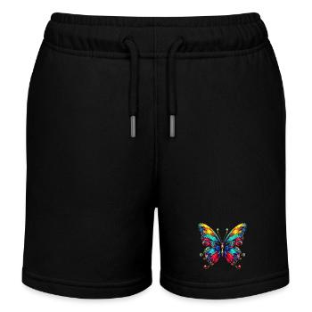 Schmetterling - Kinder Organic Joggingshorts Mini Bolter von Stanley/Stella - Schwarz - Vorne