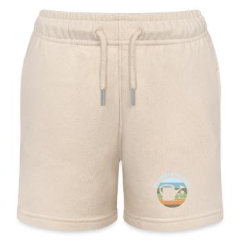 dictons drôles jardinier règles logo rétro - Short de jogging enfant bio Stanley/Stella - écru doux - Devant