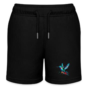 Kolibri - Kinder Organic Joggingshorts Mini Bolter von Stanley/Stella - Schwarz - Vorne