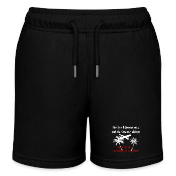 Für den Klimaschutz festkleben Klima Urlaub - Kinder Organic Joggingshorts Mini Bolter von Stanley/Stella - Schwarz - Vorne