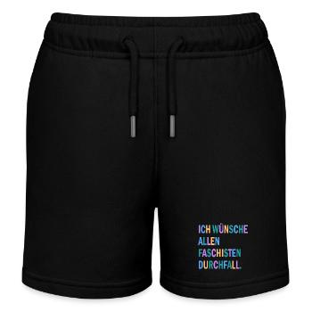 Ich wünsche allen Faschisten Durchfall Motiv - Kinder Organic Joggingshorts Mini Bolter von Stanley/Stella - Schwarz - Vorne