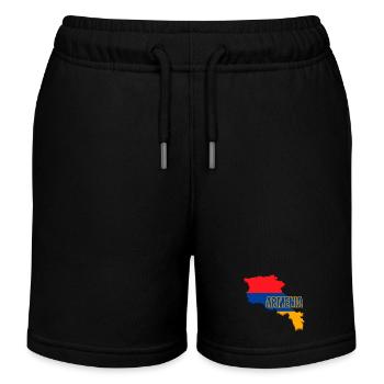 Armenien Flagge, Armenien Flagge Landkarte, Armenien Flagge - Kinder Organic Joggingshorts Mini Bolter von Stanley/Stella - Schwarz - Vorne