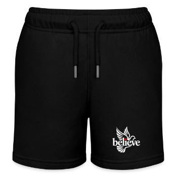 believe glaube - Kinder Organic Joggingshorts Mini Bolter von Stanley/Stella - Schwarz - Vorne