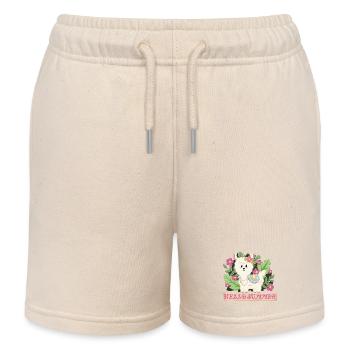Hello summer Lama Alpaka in Sommerstimmung - Kinder Organic Joggingshorts Mini Bolter von Stanley/Stella - Natur - Vorne