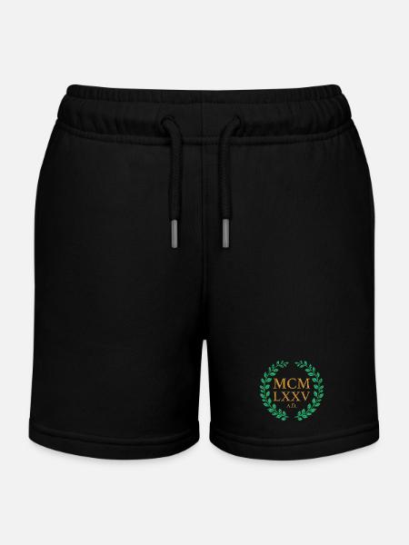 MCMLXXV - 1975 - Kids Organic Sweat Shorts by Stanley/Stella - black