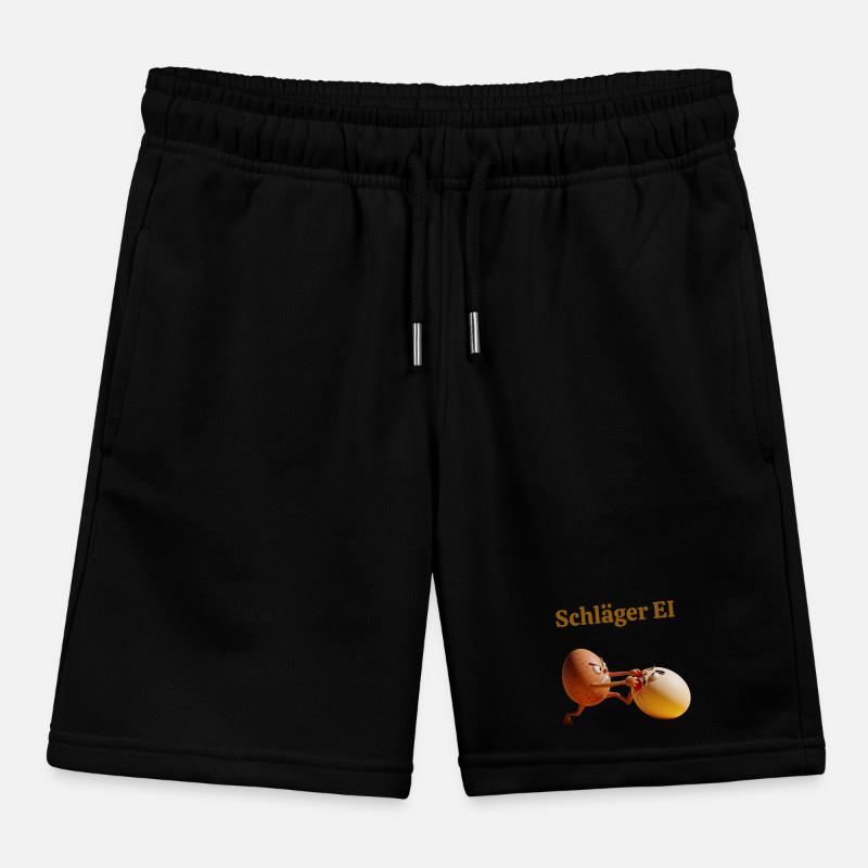 Racket Egg – Funny Egg Fight Kids Organic Sweat Shorts by Stanley/Stella