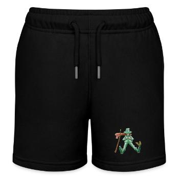 A nap for the green wanderer "GreenVagrant" - Kids Organic Sweat Shorts by Stanley/Stella - black - Front