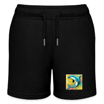Delfin - Kinder Organic Joggingshorts Mini Bolter von Stanley/Stella - Schwarz - Vorne